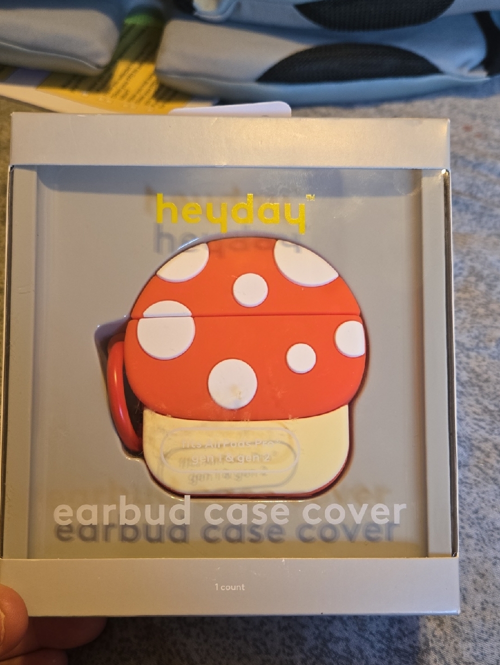 heyday Red & Cream Mushroom Earbud Case